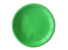 צלחת פלסטיק 10 color ארוז 18 יח'- ירוק תפוח